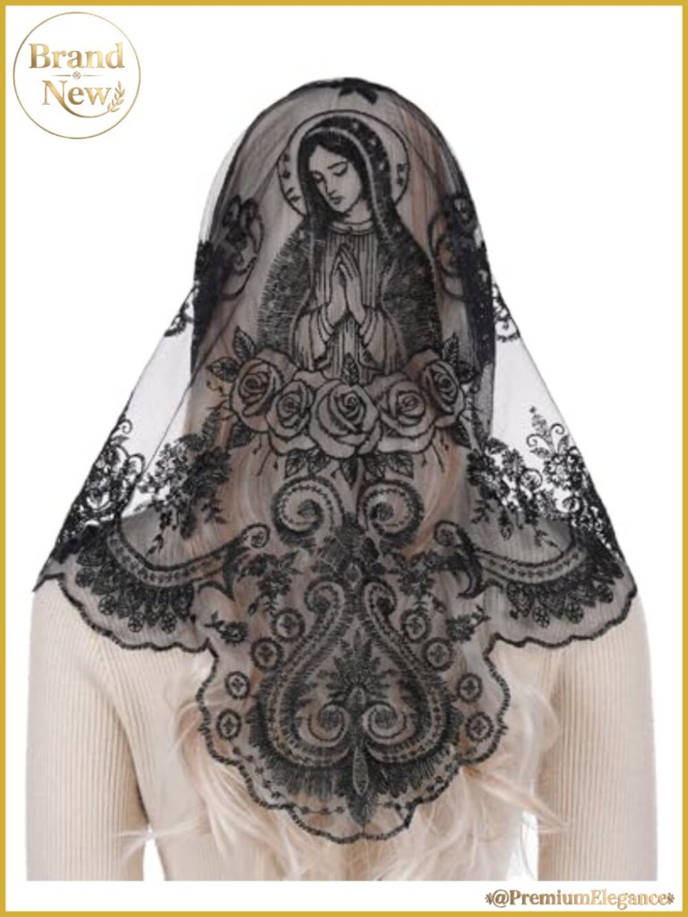 Lace Catholic Mantilla Chapel Veil Worship Triangle Head Covering